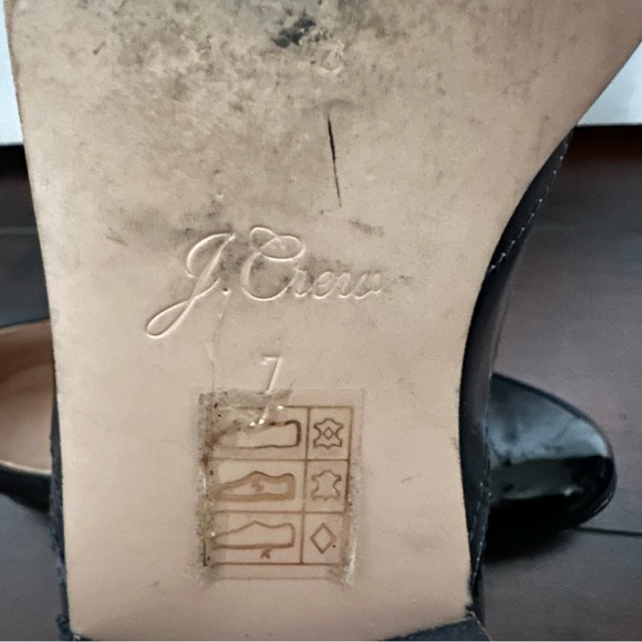 Size 7 J Crew Women’s Patent Leather Oxford Wingtip Brogue Dress Shoes Black - Picture 7 of 7